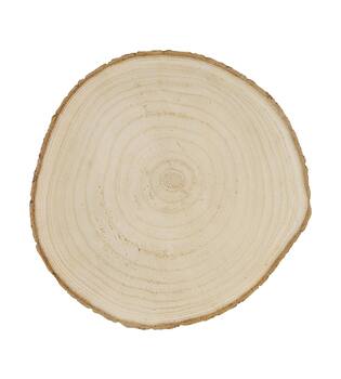 Slice round paulownia wood 25x25x3cm - Natural