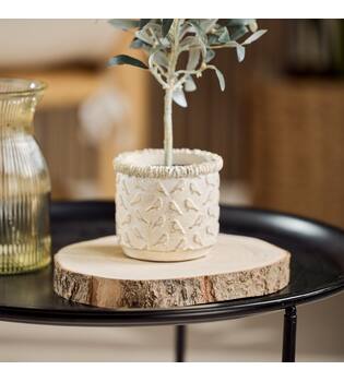 Slice round paulownia wood 25x25x3cm - Natural