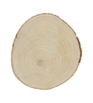 Slice round paulownia wood 30x30x3cm - Natural