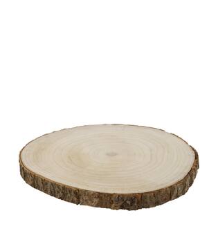 Slice round paulownia wood 34.5x34.5x3cm - Natural