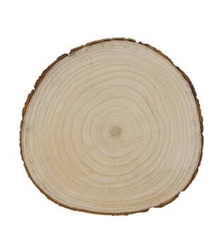 Slice round paulownia wood 34.5x34.5x3cm - Natural