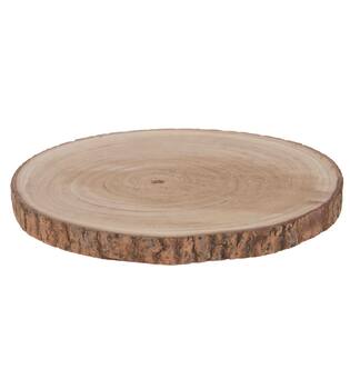 Slice round paulownia wood 39x39x3cm - Natural