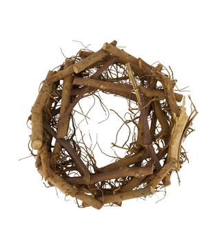 Wreath cotton root wood 28x8x28cm - Natural