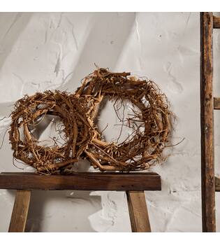 Couronne - Coton et bois de racine - 38x7x38 cm - Naturel