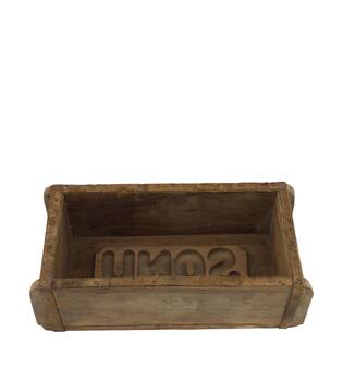 Brickmould rectangular reclaimed wood vintage 32x15x10cm - Natural