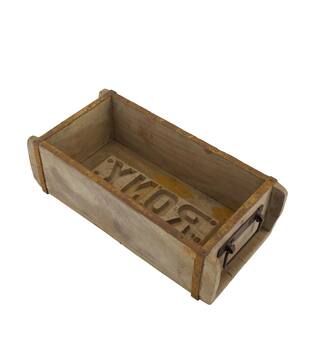 Brickmould rectangular reclaimed wood with handle 32x15x10cm - Natural