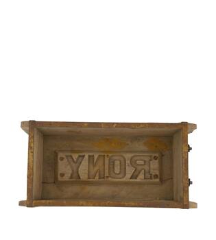 Brickmould rectangular reclaimed wood with handle 32x15x10cm - Natural