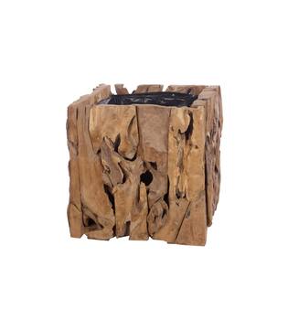 Erosion wood box 58x58x58cm - Natural