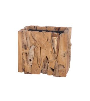 Erosion wood box 38x38x38cm with plastic