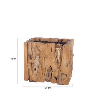 Erosion wood box 38x38x38cm with plastic