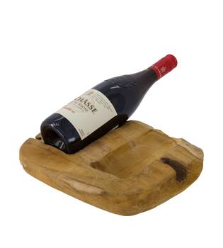 Winebottle holder 2 bottles teak wood 30x30x8cm - Natural
