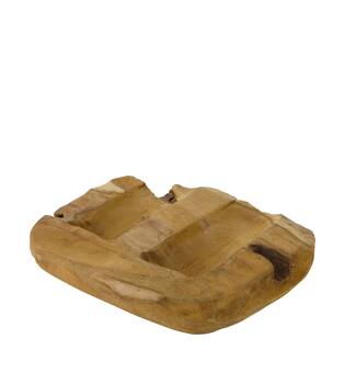Winebottle holder 2 bottles teak wood 30x30x8cm - Natural