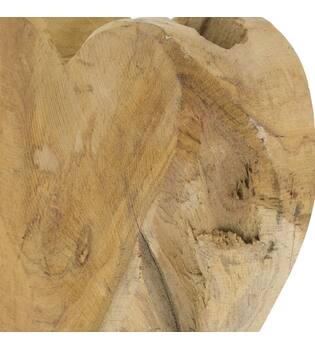 Hart op standaard - Teakhout - 26x13x10 cm - Natuurlijk
