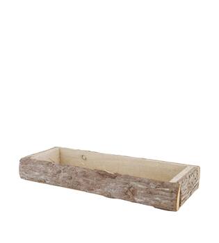Tray rectangular bark 39x15x5cm - Natural