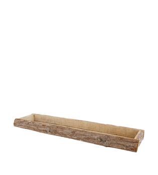 Tray rectangular bark 58x14x4cm