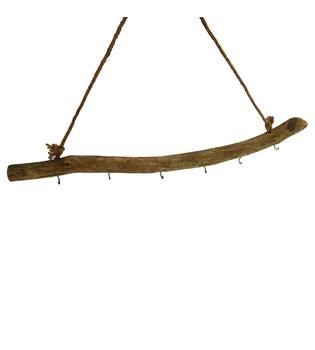 Hanger historic wood with 6 hooks 78x49x7cm