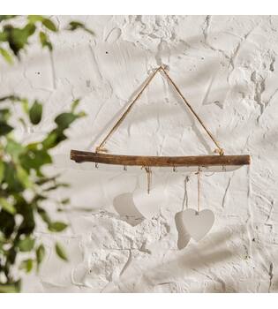Hanger historic wood with 6 hooks 78x49x7cm