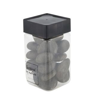 Stones river pebbles 20-40mm 650gr nature 7x7x13cm - Black