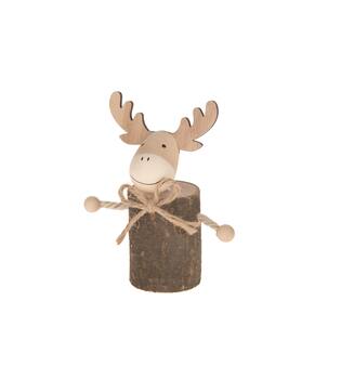 Statue moose plywood 8x5x12.5cm - Natural