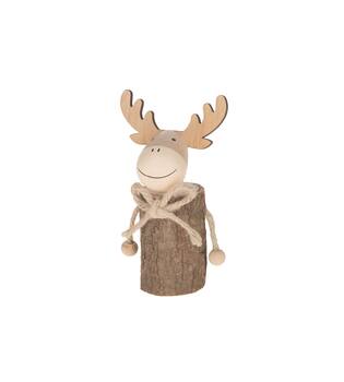 Statue moose plywood 8.7x5.5x16cm - Natural