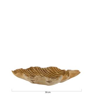 Bol Iris - Bois de teck - 50x33x10cm - Beige
