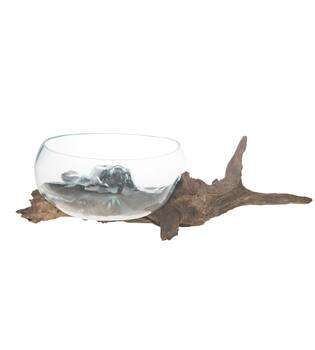 Root bowl gamal wood glass 65x30x23cm - Natural