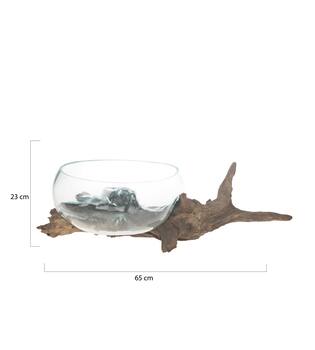 Root bowl gamal wood glass 65x30x23cm - Natural