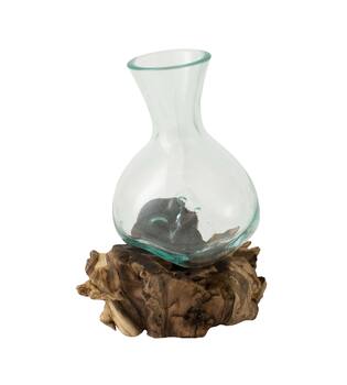 Root bottle gamal wood glass 22x17x27cm - Natural