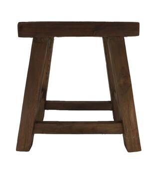 Stool 4 legs teak wood 40x30x45cm - Natural