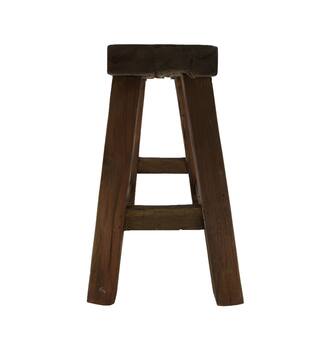 Stool 4 legs teak wood 40x30x45cm - Natural