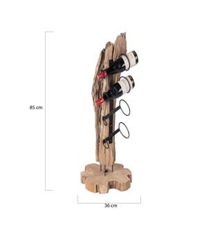 Weinregal Quinn - Holz - 36x36x85cm - Braun