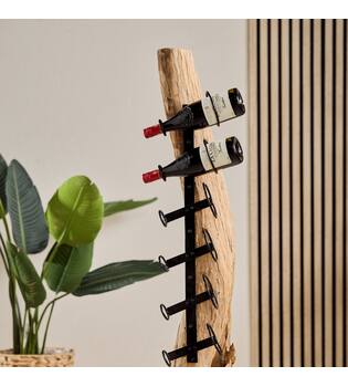 Winebottle holder erosion wood 36x36x125cm - Natural