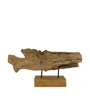 Root teak wood on stand 58x14x30cm - Natural