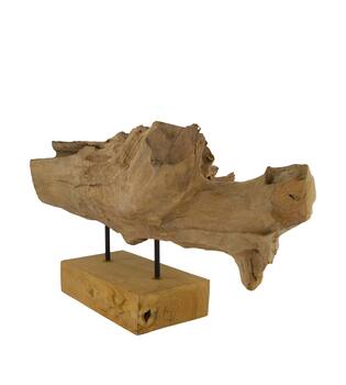 Root teak wood on stand 58x14x30cm