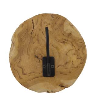 Coat rack teak wood with 1 hook 20x8x20cm