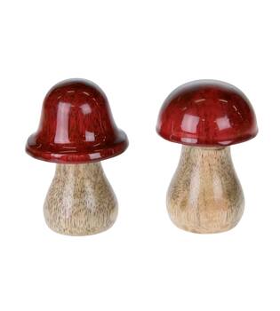 Mushroom mango wood 5x5x7cm 5cm - Multi