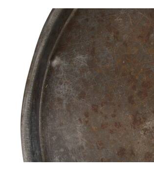 Tray round home used metal vintage 55x55x2cm - Natural