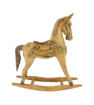 Rocking horse albizia wood 60.5x17.5x60cm - Brown