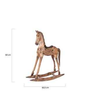 Rocking horse albizia wood 60.5x17.5x60cm - Brown
