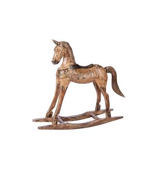 Rocking horse XL wood 100x28x97cm - Brown