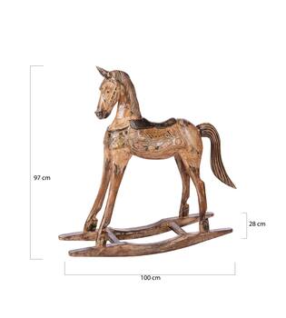 Rocking horse XL wood 100x28x97cm - Brown