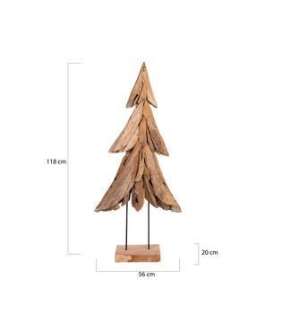Ornement Arbre de Noel Manchester - Teck - 56x20x118cm - Marron