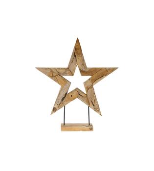 Open star on stand M teak 78x15x88cm - Natural