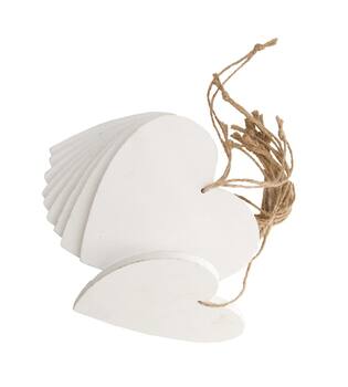 Heart poplar wood with hanger 15x15x8cm 10pc