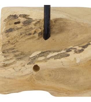 Bougeoir - Bois de teck - 11x7,5x28cm - Naturel