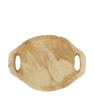 Bol - Bois de teck avec manche - 37x29x8 cm - Naturel
