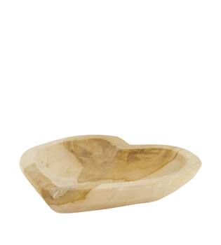 Bowl heart teak wood 25x25x4.5cm - Natural