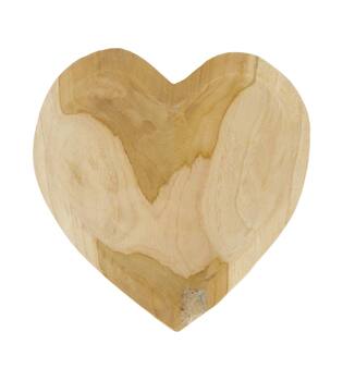 Bol - Coeur - Bois de teck - 25x25x4,5cm - Naturel