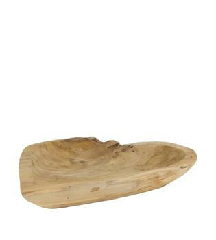 Bowl heart teak wood 34x39x5cm - Natural