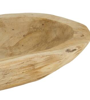Bowl heart teak wood 34x39x5cm - Natural
